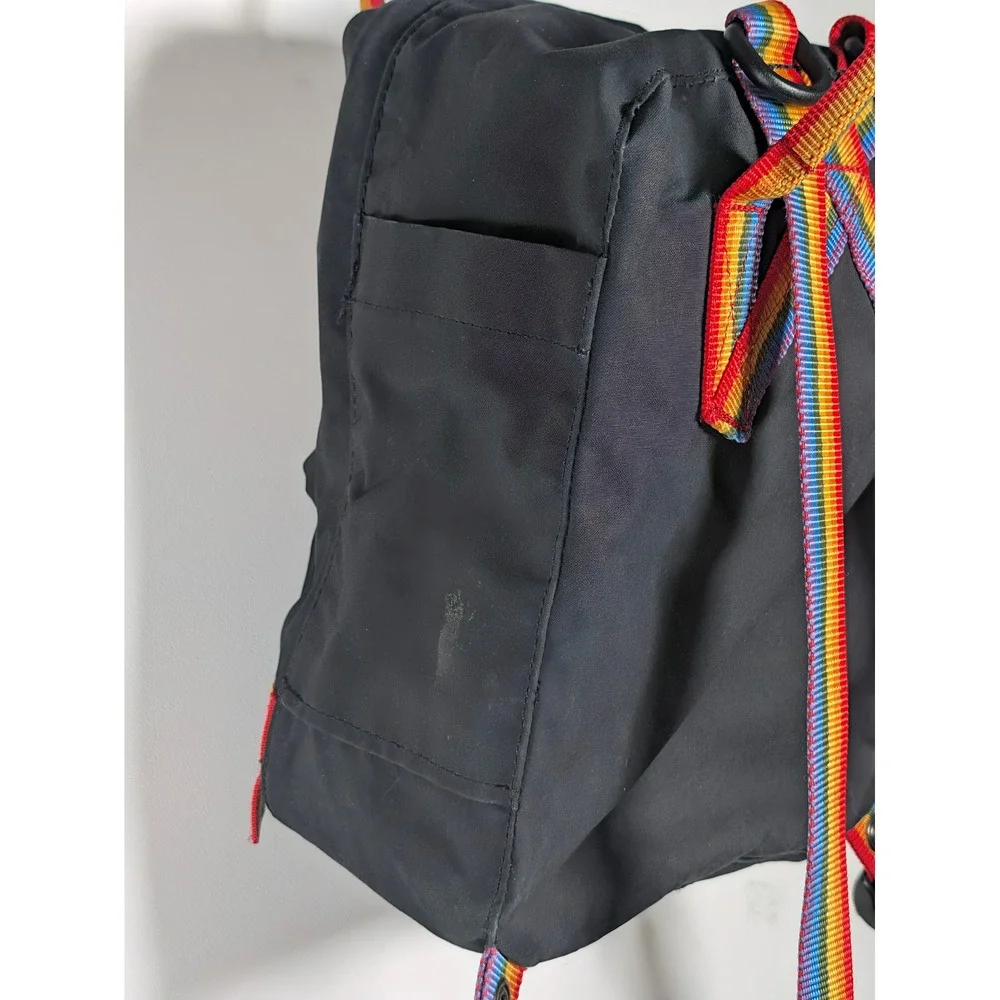 Fjallraven Unisex Backpack Kanken Rainbow Mini 23621 Vinylon F Black One Size